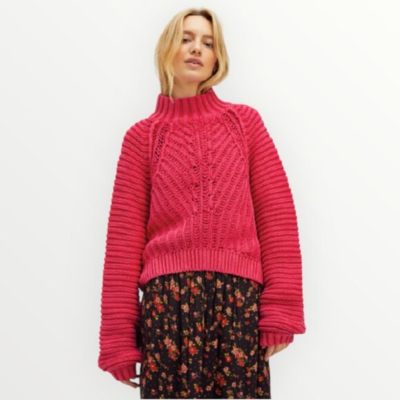 Free People Sweetheart Chunky Knit Sweater - Picture 1 of 9